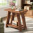 Solid Wood End Table With Storage Shelf For Living Room