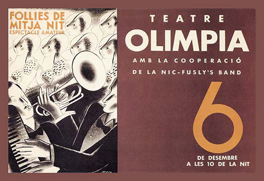 « theatre olimpia » par e. mora rétro, H 28 po x l 42 po x P 1,5 po