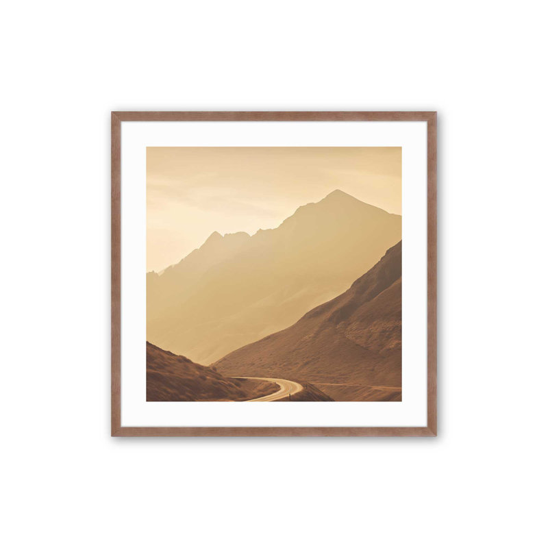 «Through The Mountain Pass II», 21.75" H x 21.75" W, Encadré rose poudre