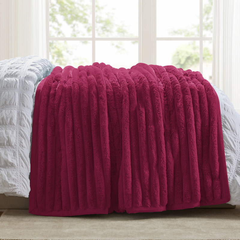 Couverture en super vison super doux réversible, 82 po x 108 po, Baie