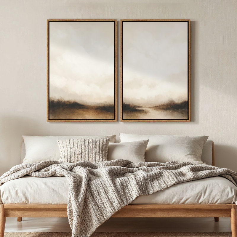 Art mural encadré, impressions murales abstraites rétro pour chambre à coucher , H 24 po x l 16 po, Naturel