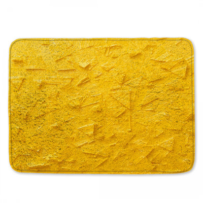 Tapis de bain texturé jaune abstrait