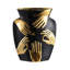 Salunga Handmade Black with Gold Hands Design Ceramic Vase for Living Room Decor, Modern Home Accent Piece