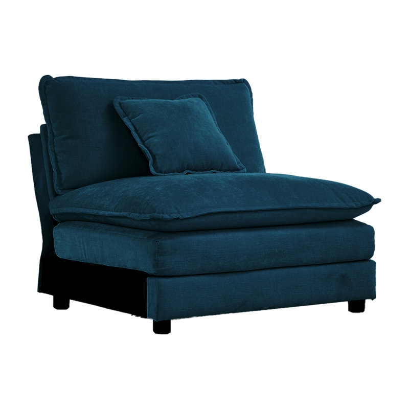 Rosemont Modern Sofa Armless Deep Seat 1 Seater Chenille Fabric Sofa , Free Combination To Make Multiple Seats Of Sofas, Chenille