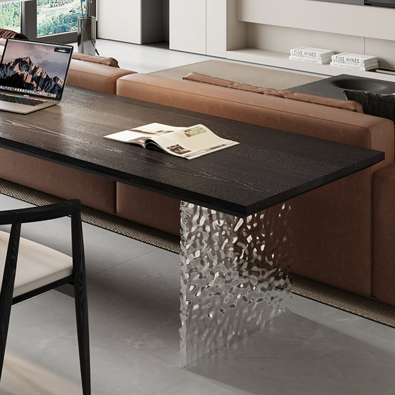Black Rectangular Solid Wood desks, 29.53" H x 94.49" W x 23.62" D