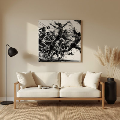 Sports Volleyball Gray Metal Wall Art