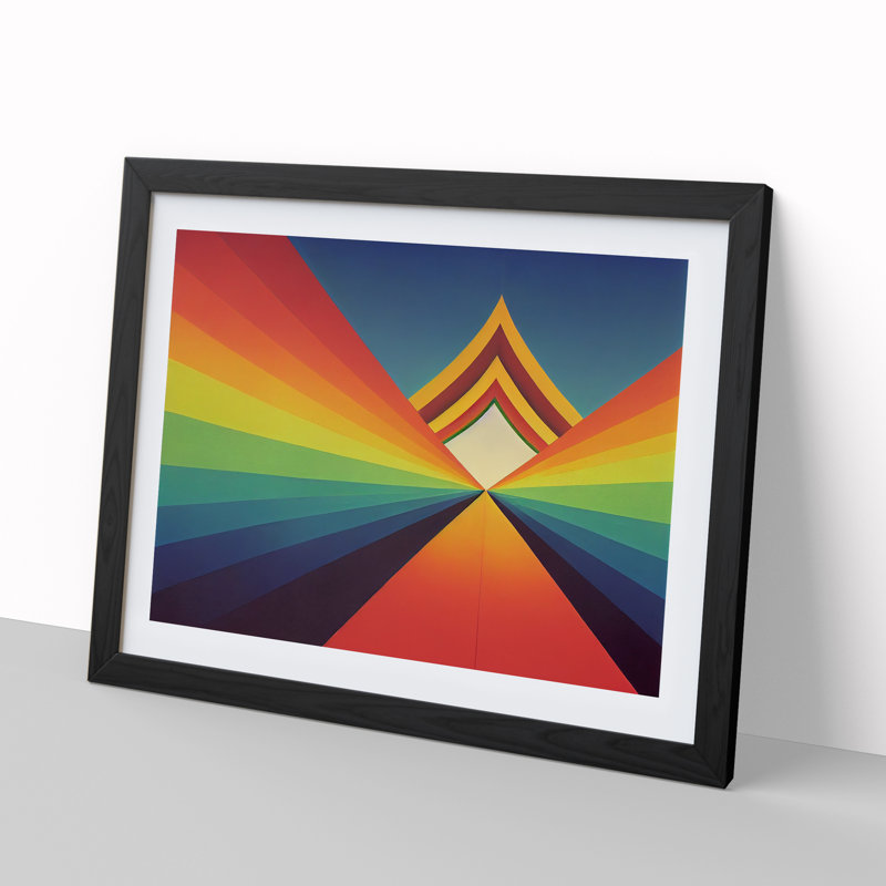 Abstract Rainbow Art Vol.1 - Framed Print, 46cm H x 64cm W x 2cm D, Black
