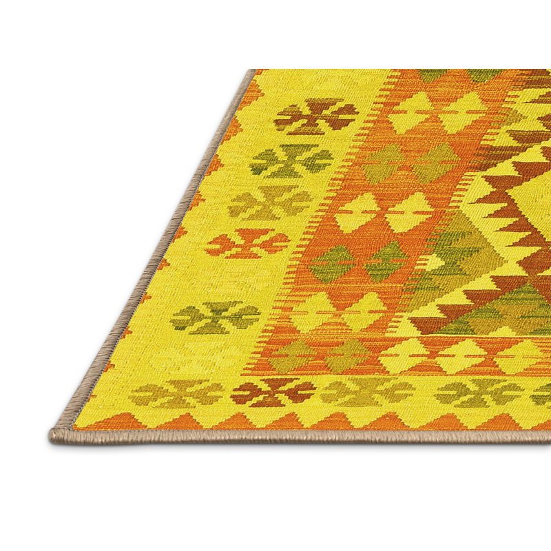 Hermit Washable Southwestern Indoor Rug, Rectangle 5' x 8'