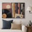 Œuvre de vinyle rétro et épines de livre abstrait, photos de salon, impression sur toile encadrée-131636353-131636357