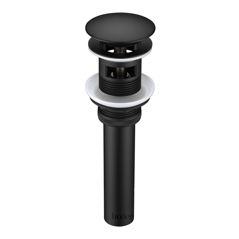 Pop-Up Bathroom Sink Drain Stopper with Overflow, Matte Black
