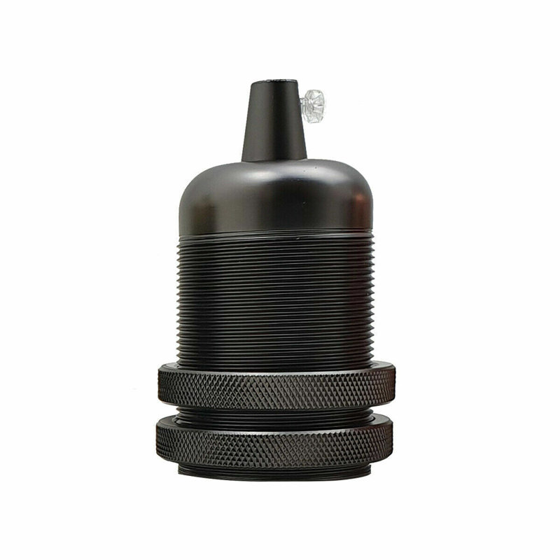 E27 Lamp Holder Industrial Retro Edison Bulb Socket For DIY Pendant Or Wall Light - Suitable For Lampshades, Black