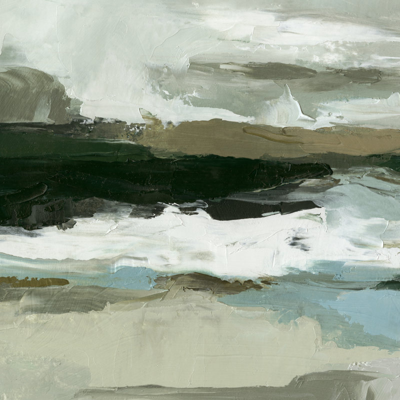 «Textured Ocean Tide I» par Emma Caroline - peinture sur toile tendue, H 36 po x l 36 po
