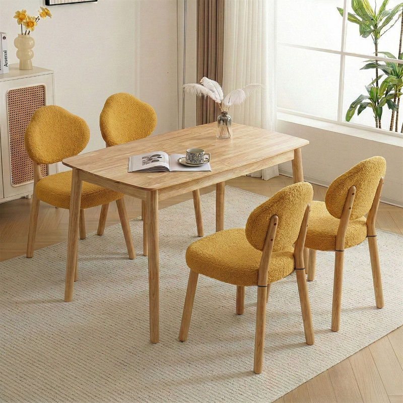 Ensemble de 2 chaises d'appoint rembourrées Cloud, Jaune