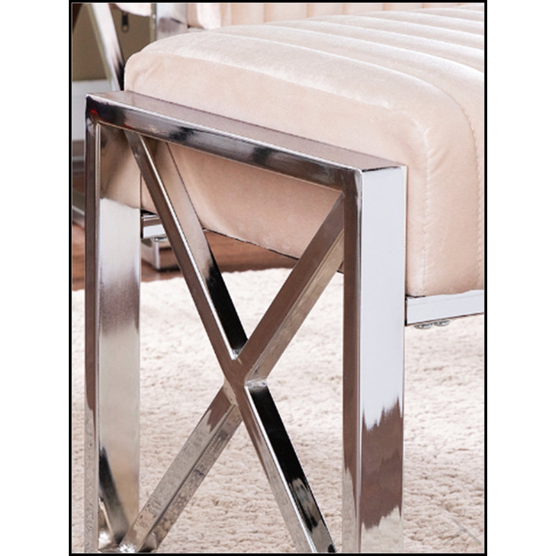 Repose-pieds en velours de coton Ellison