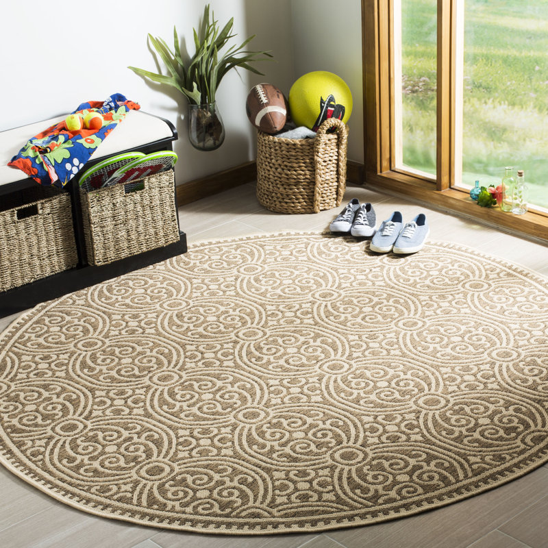 Burnell Performance Indoor/Outdoor Area Rug, Square 6'7"