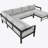 U-Shaped Outdoor Sectional Sofa Set With Thick 5.9-Inch Cushions, Heavy-Duty Iron Frame, Removable Water-Resistant Covers, And Spacious 5-6 Seat Configuration For Patios And Gardens.-2087709539