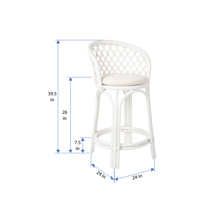Sandi Upholstered Counter Stool, Counter Stool (26” Seat Height), White