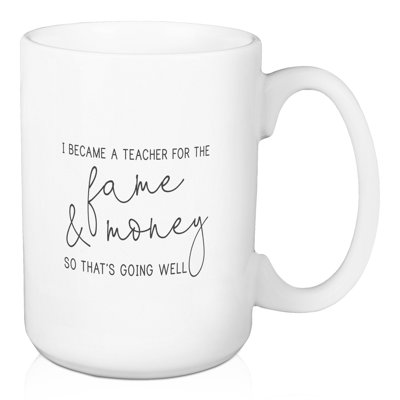 Grande tasse à café enseigner pour la notoriété et l’argent Eisley