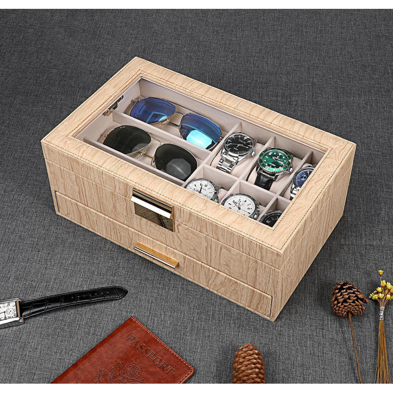Leather Watch Box +, Oak Brown