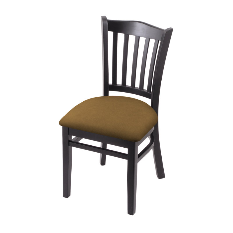 Hampton 18'' H Upholstered Beech Side Chair, Black, Canter Saddle