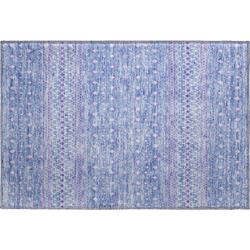 Premium Machine Washable Prisco Sky Rug, Rectangle 1'8" x 2'6"