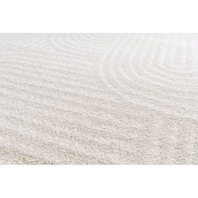 High-pile Geometric Cream and Beige Rug with Arches, Rectangle 200 x 290 cm