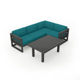 Avion Classic 5 Piece Sectional Set - Black - Cast Lagoon