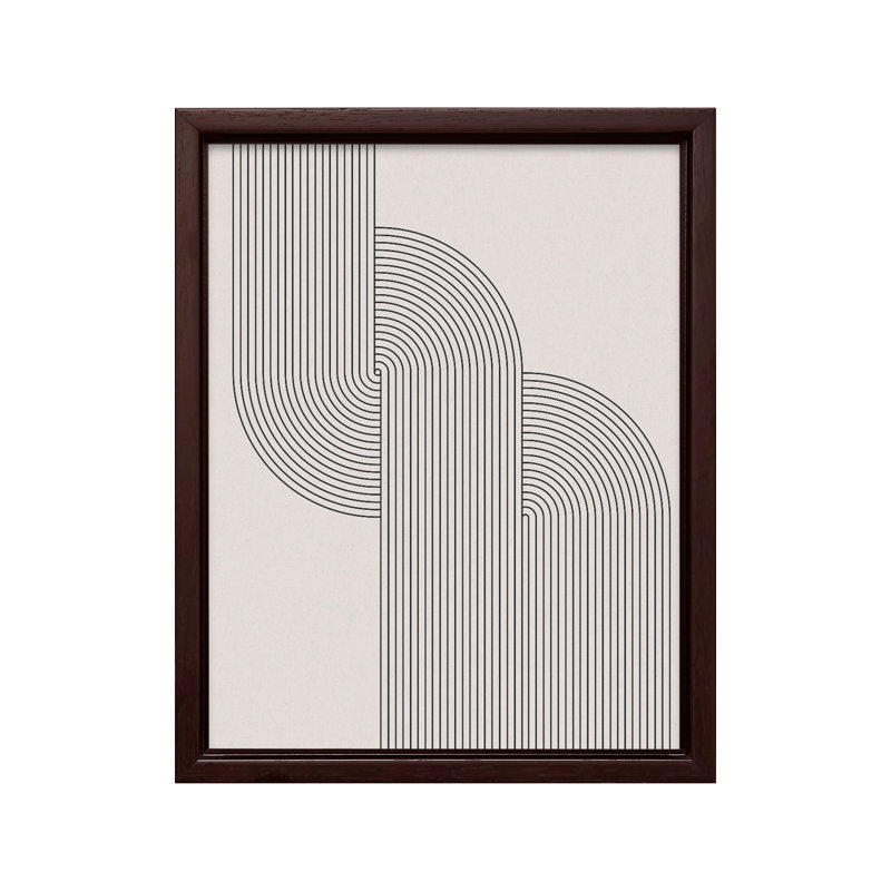 Lignes géométriques n ° 2, Canvas, 12"H x 16"W, Brown Framed