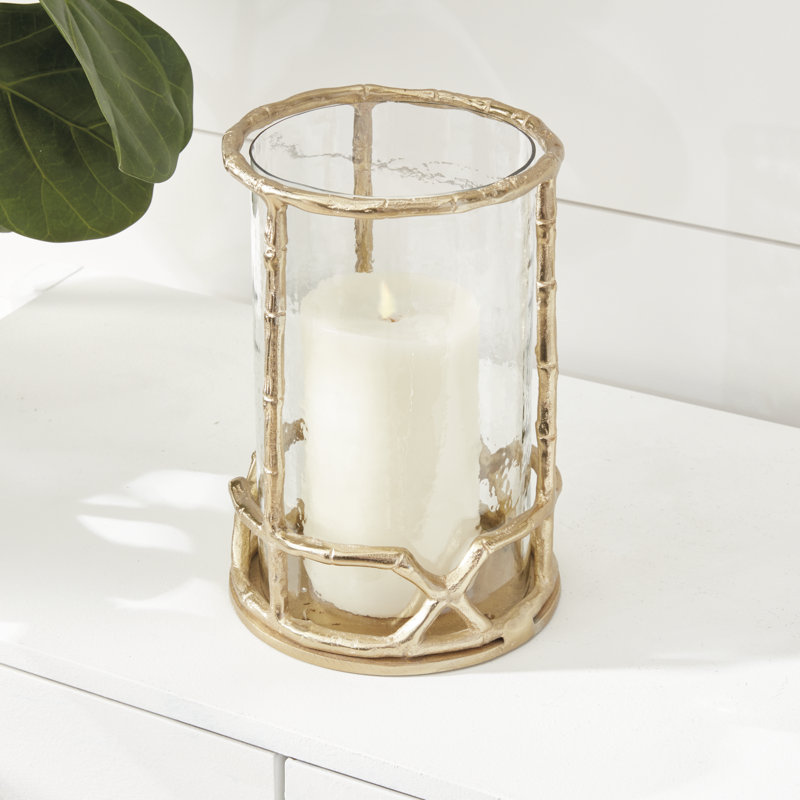 Baldwin Hurricane Candle Holder, 10.5" H x 7.25" W x 7.25" D