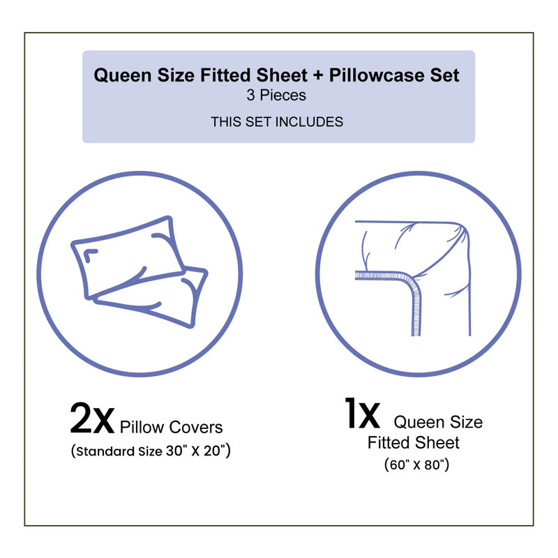 Microfiber Sheet Set, Queen Sheet Set with Fitted Sheet
