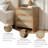 22.8" Wide，rattan 3-drawer Curved Nightstand, Caramel Oak