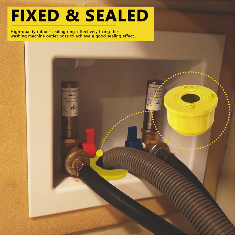 Yms Washing Machine Drain Outlet Plug, Silicone Sealing Plug For 1" ~ 1 1/2" Inlet Pipe, Durable & Easy To Install, Sewer Seal Coupler For Washing Machine Box (2" Outlet)