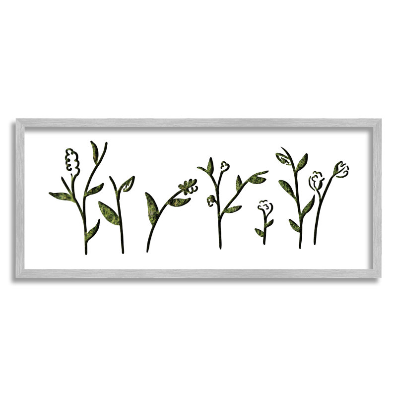 «Spring Bloom Abstract Florals Over Grass», surdimensionnée, encadrée, estampe numérique par Daphne Polselli