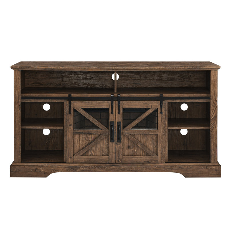 Meuble audio-vidéo 60 po avec porte, Bois brun