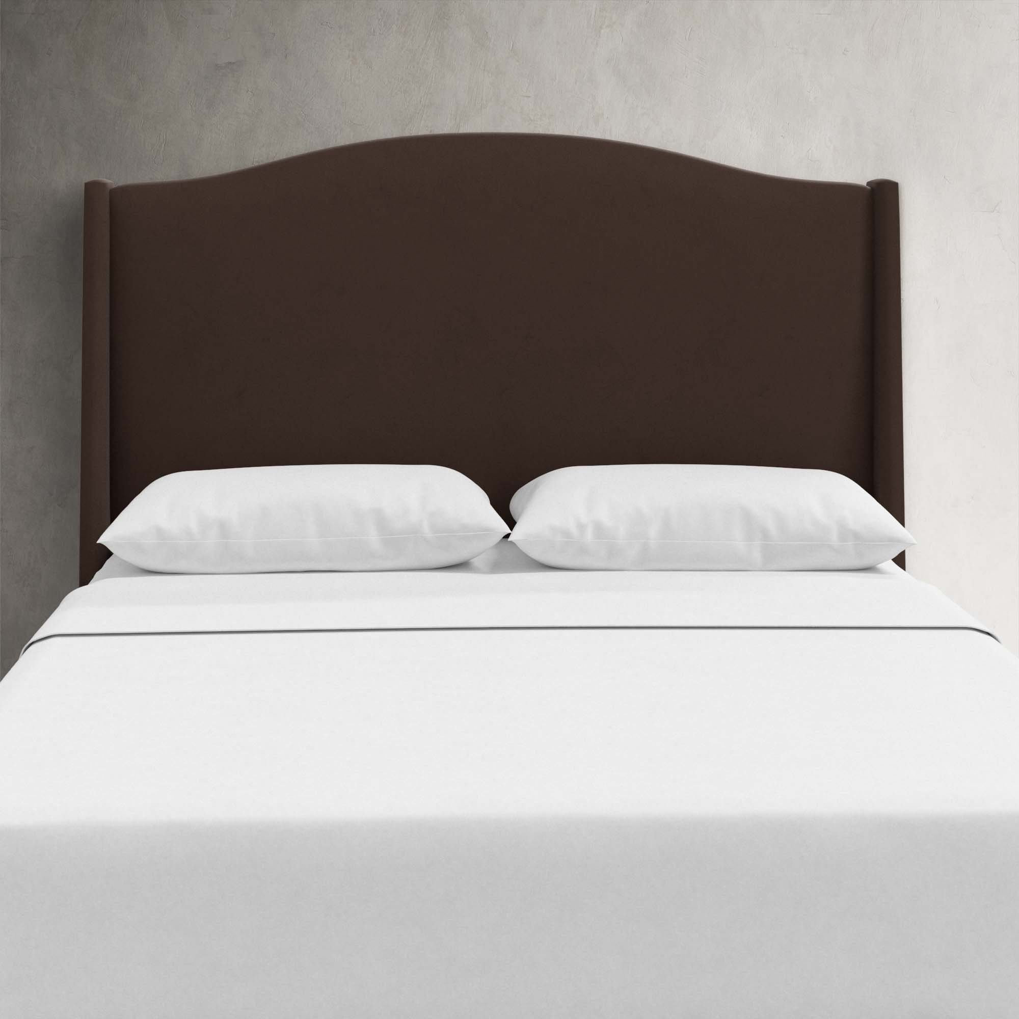 Byrd Upholstered Wingback Headboard, California King, Classic Chocolate Velvet