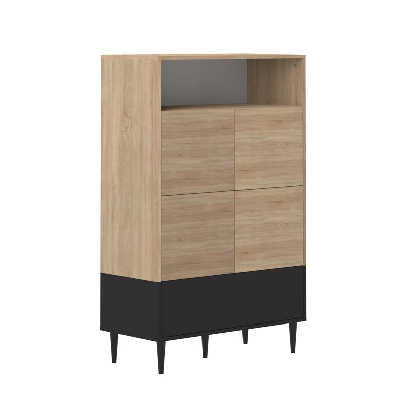Korsen 90cm Sideboard, Oak/Black