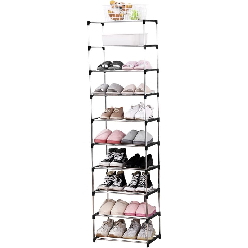 20 Pair Stackable Shoe Rack, Black