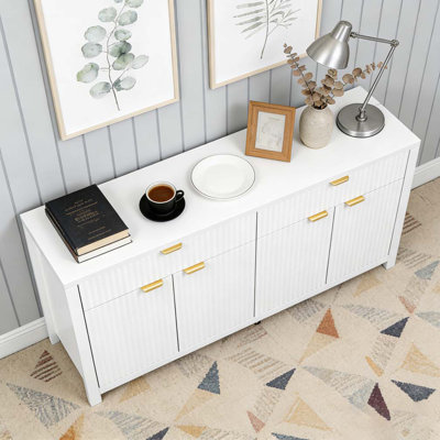 Buffet 55,1 "avec 2 tiroirs et 4 portes, tablettes réglables