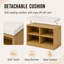 Armoire à chaussures de style moderne avec banc à chaussures, 2 portes, 3 tablettes réglables à 3 niveaux, 4 étagères à chaussures ouvertes et coussin amovible-263904179