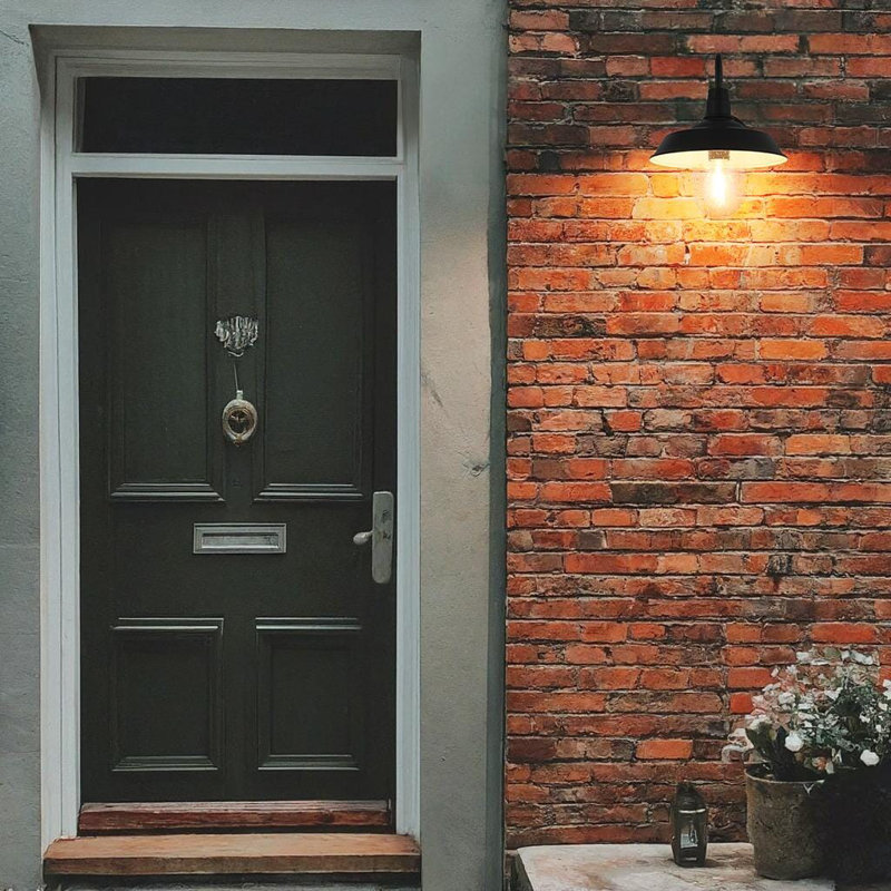 Rayan Outdoor Wall Sconce in Black, 13" H x 10" W x 15" D