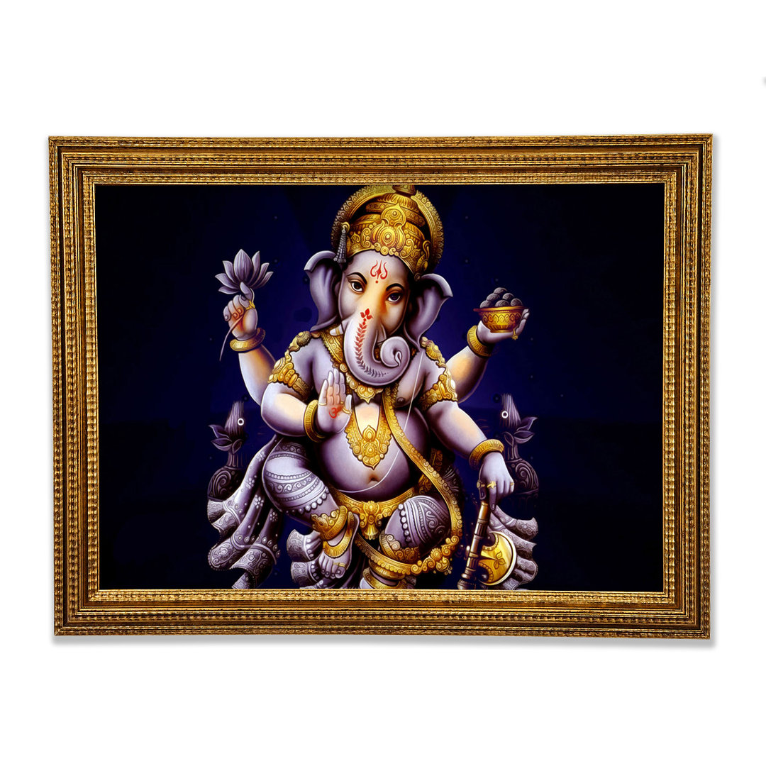 Hindu Ganesh Gerahmter Druck