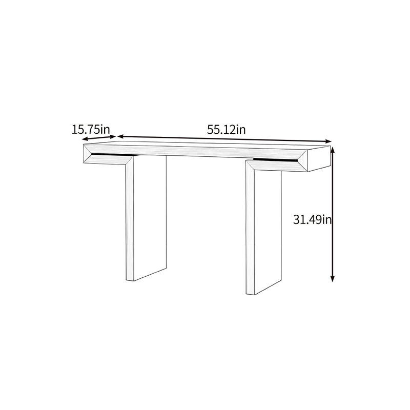 La console naturellement élégante, Noir, H 31,49 po x l 55,12 po x P 15,75 po