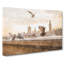 Pigeons By The Houses Of Parliament - Wrapped Canvas Print-61838725