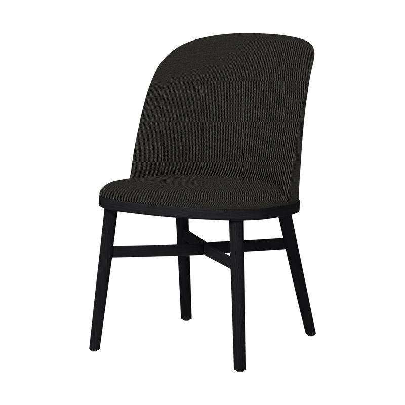 Bund 18'' H Upholstered Dining Chair, Onyx Oak, Bellagio 2 Charcoal 4502