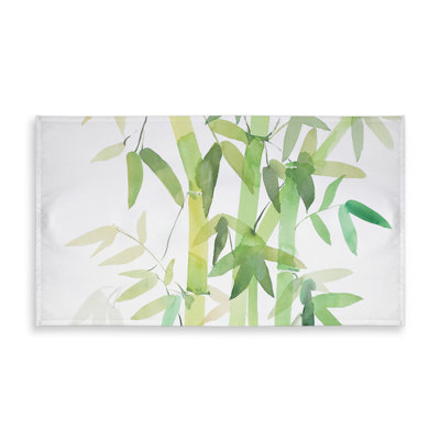 Watercolor Bamboo Leaves Tablecloth for Indoor/Outdoor Decor