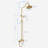 Height Adjustable Brass Wall Mounted Rain Shower System with Handheld Shower-126375059