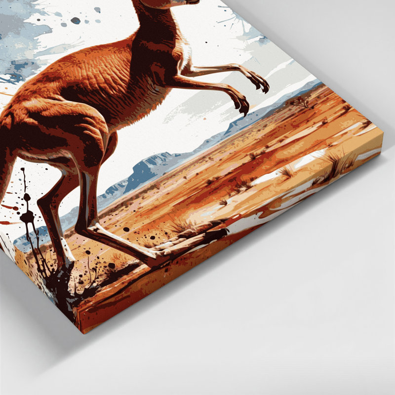 Faune, art mural sur toile brun kangourou, H 12 po x l 12 po