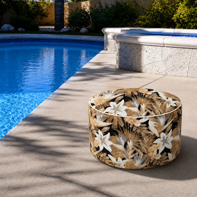 Repose-pieds d'extérieur gonflable avec repose-pieds de 21 po x 21 po x 16 po avec repose-pieds, pouf portatif pour patio, jardin, camping et intérieur - Desert Botanical