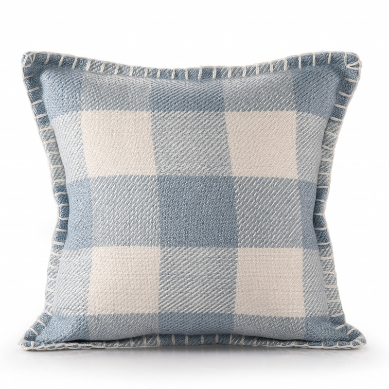 Coussin Kjellfrid, Bleu clair / ivoire, Polyester