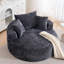 Canapé une place en mousse chenille - 138 x 138 x 84 cm - Mousse et ressorts - 1 pièce - Fauteuil d'appoint - Noir - Canapé une place modulable sans outil-512539107